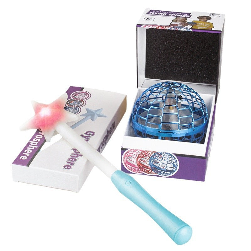 Eprolo UFO intelligent sensing spinning magic flying ball glowing in mid-air with fingertip control, children's magic toy.