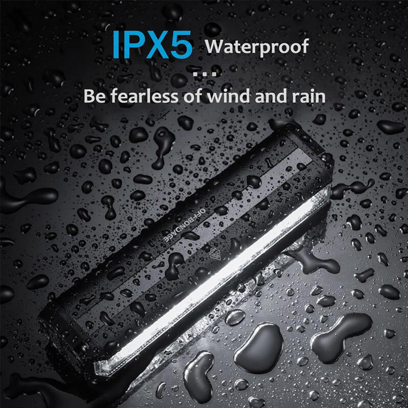 High-capacity waterproof scooter and bike light by eprolo with bright LED illumination and adjustable mounting strap.