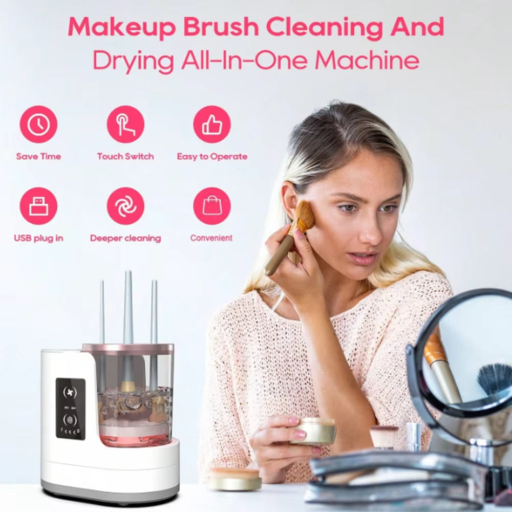 Electric Makeup Brush Cleaner Rechargeable Makeup Brushes Cleaning Tool Automatic Makeup Brush Cleaning Stand Device - American Smart