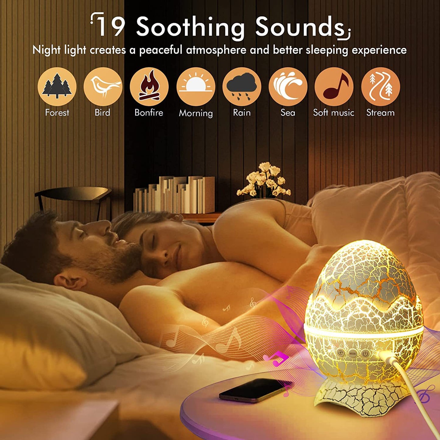 eprolo LED dinosaur egg star sky projection light with remote control, Bluetooth music, and Christmas atmosphere night projector.