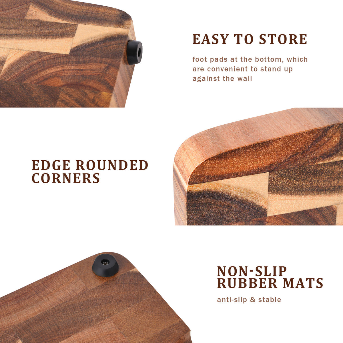 Solid wood geometric grid cutting board from eprolo, ideal for household kitchen prep and food chopping.