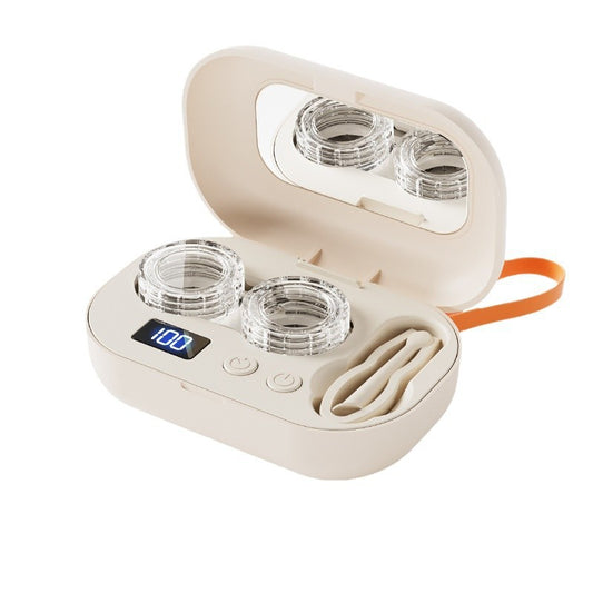 Eprolo ultrasonic contact lens cleaner case with high-frequency automatic cleaning, compact design, and easy-to-use operation.