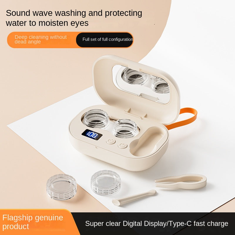 eprolo ultrasonic contact lens cleaner case with high-frequency automatic cleaning for contact lenses, compact and easy to use
