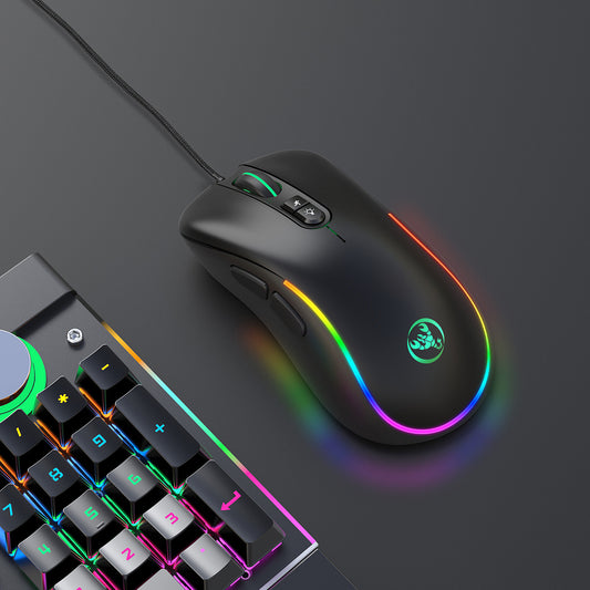 Eprolo 7D gaming mouse with macro programmable buttons, RGB lighting, wired design, ergonomic shape for precise gaming control