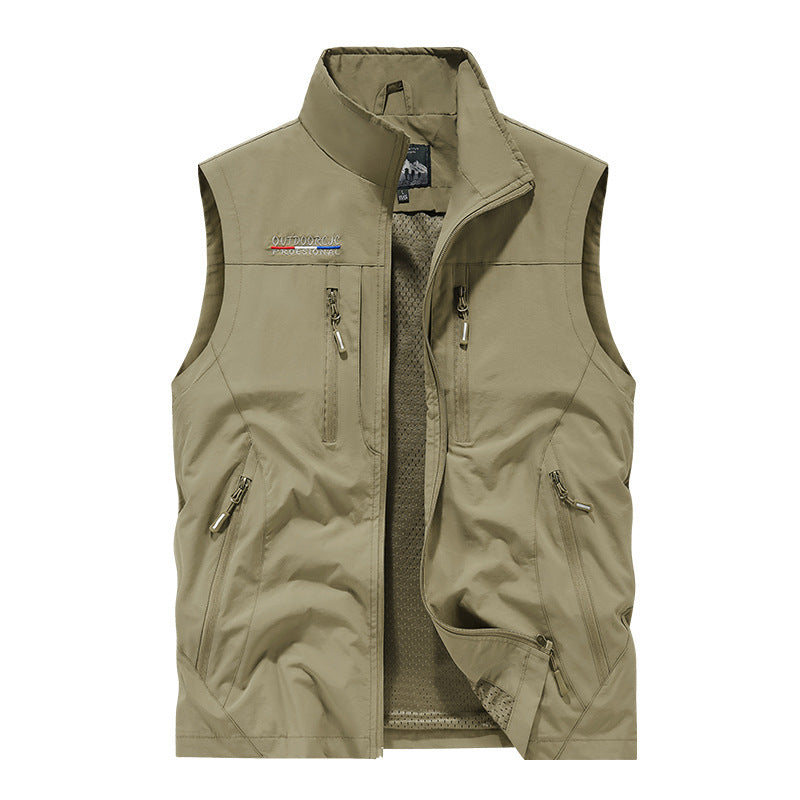 Big Size Men's Vest Outdoor Sports Fishing Sleeveless Jacket - American Smart