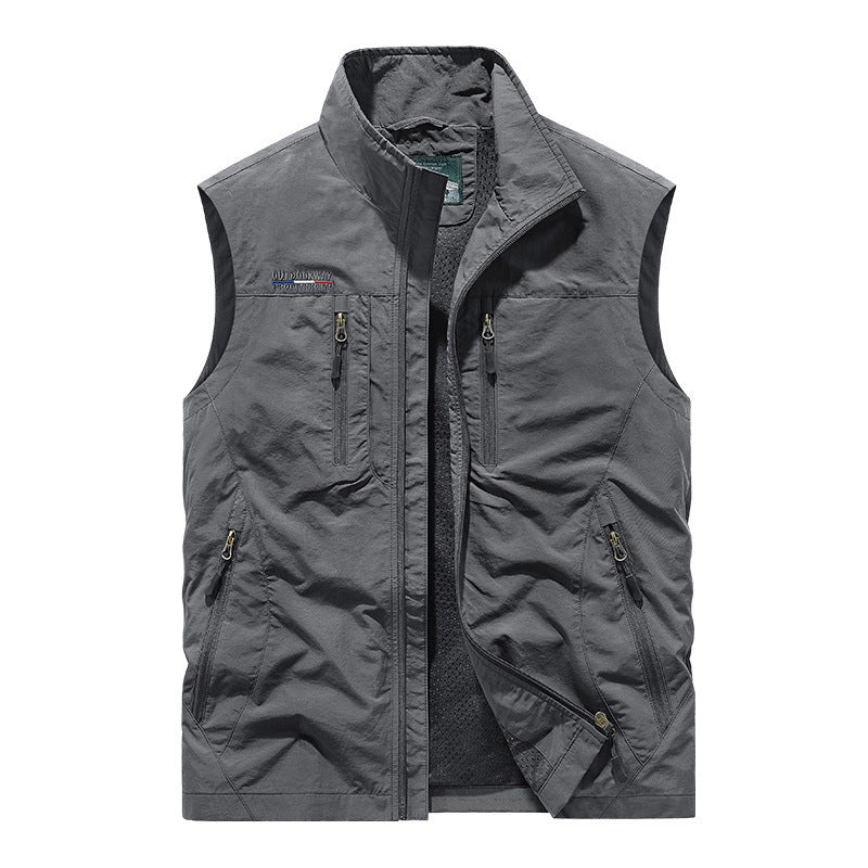 Big Size Men's Vest Outdoor Sports Fishing Sleeveless Jacket - American Smart