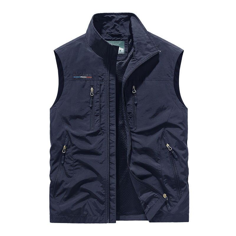 Big Size Men's Vest Outdoor Sports Fishing Sleeveless Jacket - American Smart