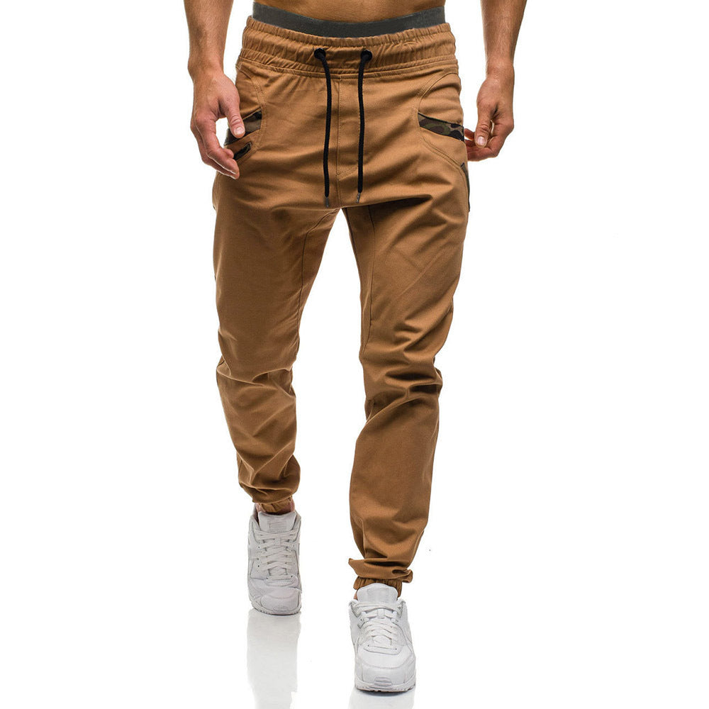 Men's eprolo fitness joggers in solid color, casual long sweatpants with a slim fit and elastic waistband for workout and casual wear.