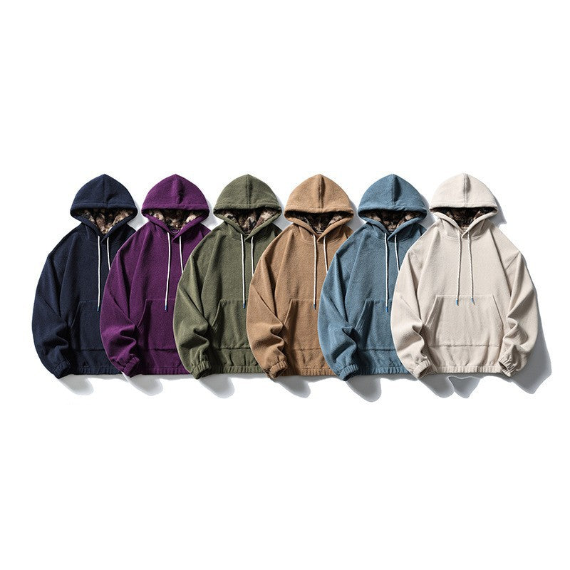 Eprolo mountain-style casual hoodie outwear pullover sweatshirt with lining, featuring a cozy design and outdoor-inspired details.