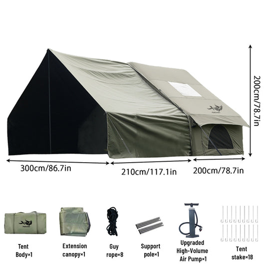 Large inflatable glamping tent with skylight and breathable mesh, ideal for summer camping and backpacking by eprolo.