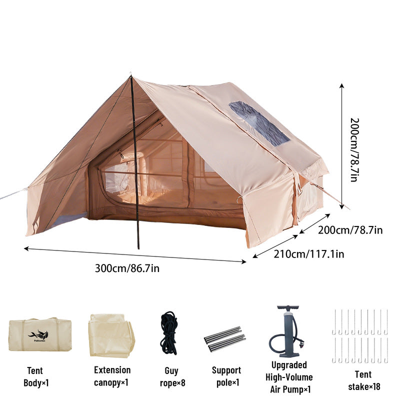 Large inflatable glamping tent with skylight and breathable mesh for summer camping and backpacking by eprolo