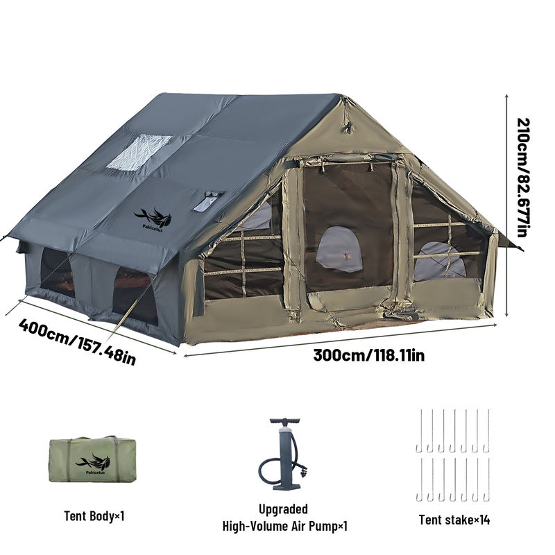 Large eprolo inflatable glamping tent with skylight and breathable mesh for summer camping and backpacking adventures.