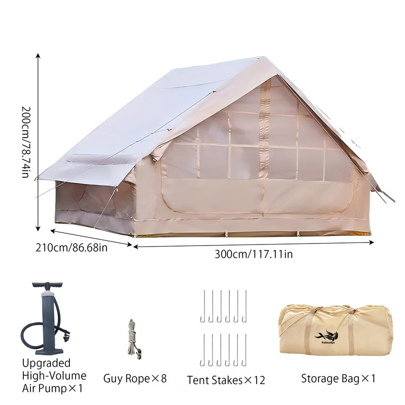 Large inflatable glamping tent with skylight and breathable mesh for summer camping and backpacking by eprolo.