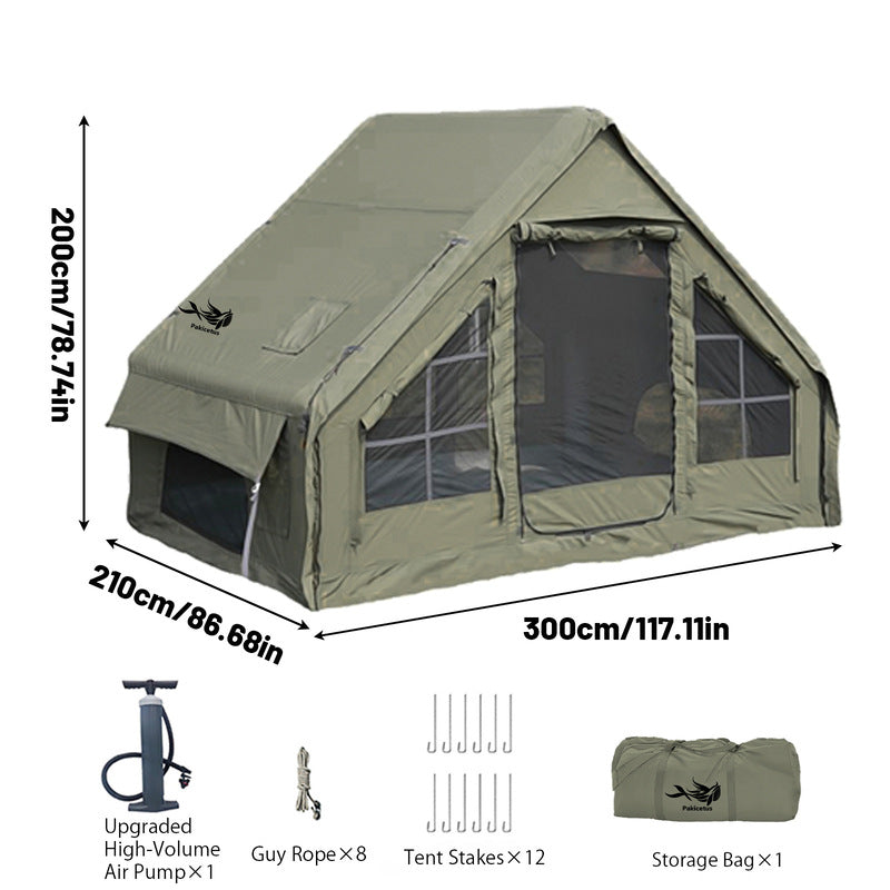 Large inflatable glamping tent with skylight and mesh walls, ideal for summer camping and backpacking by eprolo.