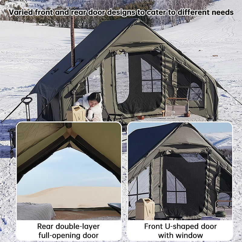 Large eprolo inflatable glamping tent with skylight and breathable mesh, ideal for summer camping and backpacking adventures.