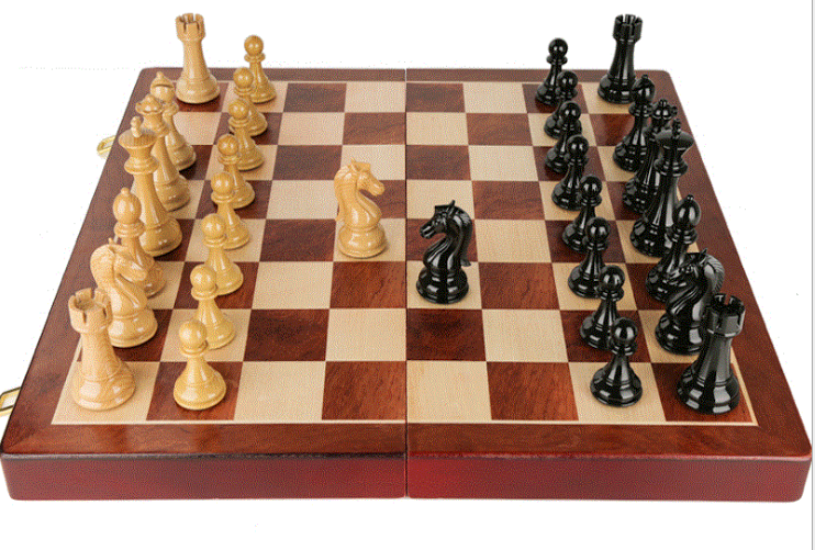Bronze Retro Style Wooden Folding Chess Set - American Smart