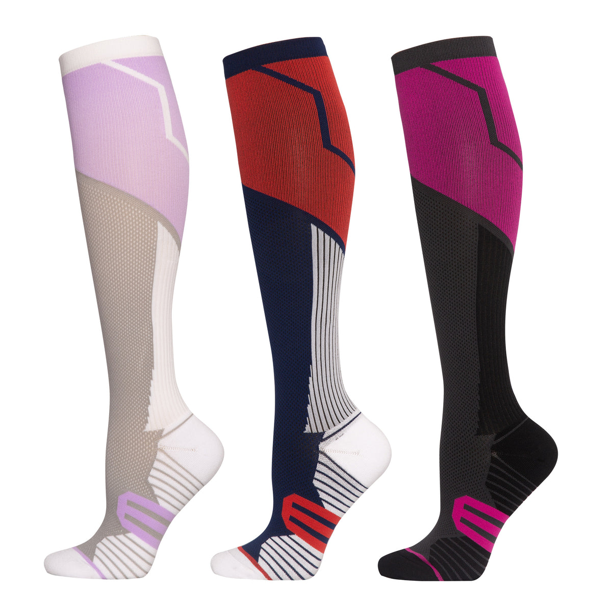 Eprolo women's outdoor sports compression calf socks with gradient elastic design, long tube for fitness and skipping rope activities.
