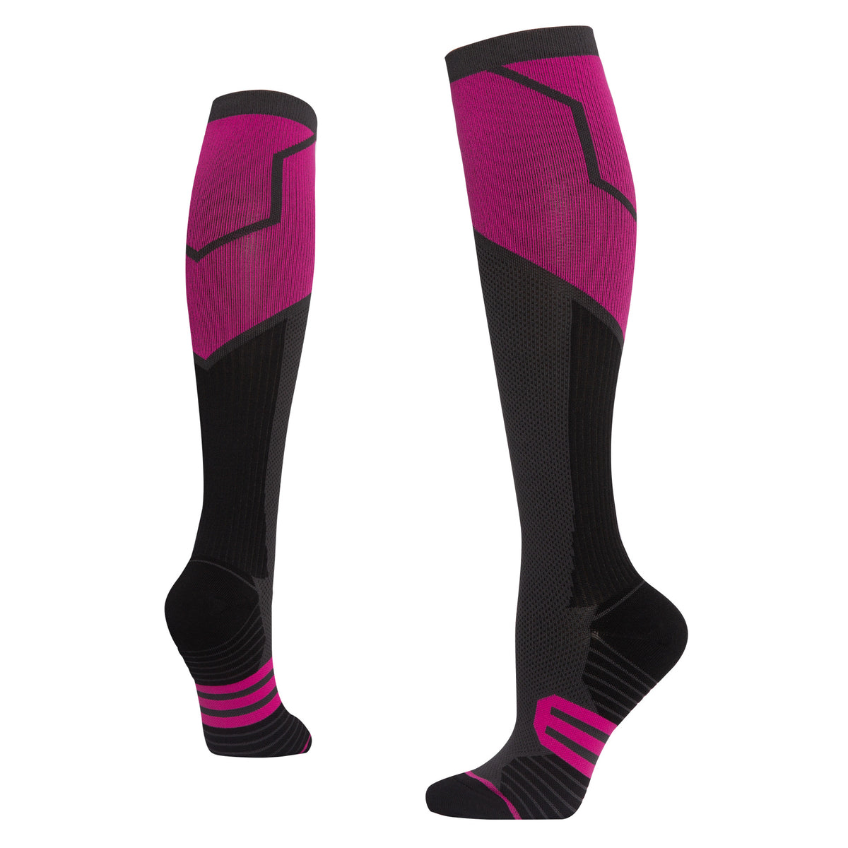 Eprolo women's outdoor sports compression calf socks with gradient elastic design, long tube pressure socks for fitness and skipping rope activities.