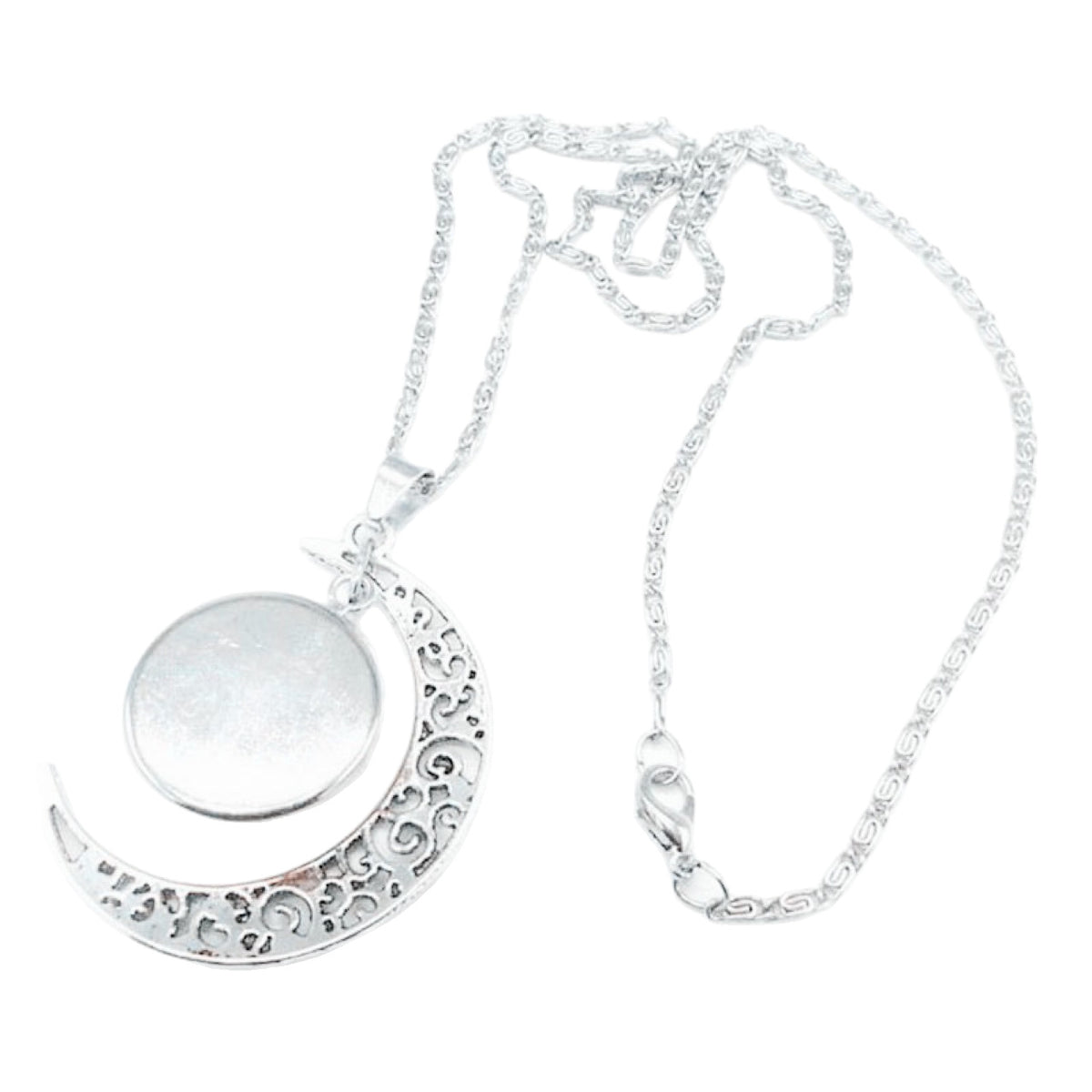 Eprolo Zodiac Time Gem luminous silver moon pendant necklace for women, simple choker design with celestial charm.