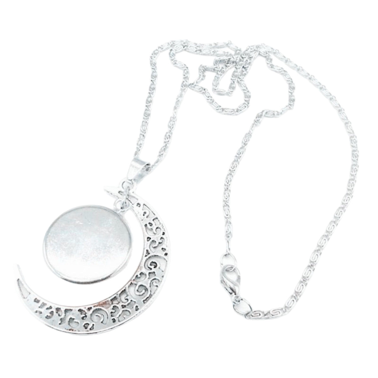 Eprolo Zodiac Time Gem luminous silver moon pendant necklace for women, simple choker design with celestial charm.