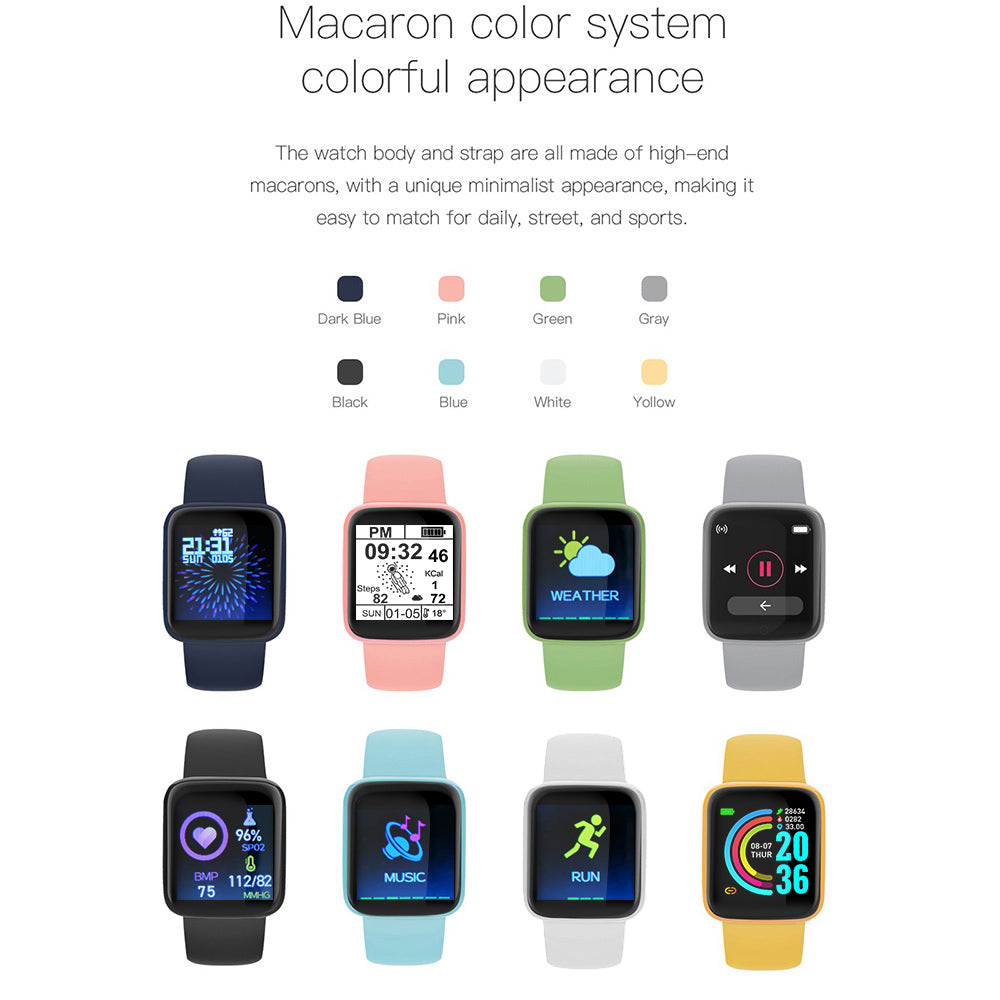 D20S smart bracelet 1.44  inches screen Y68 smart bracelet heart rate blood pressure monitoring pedometer bracelet - American Smart
