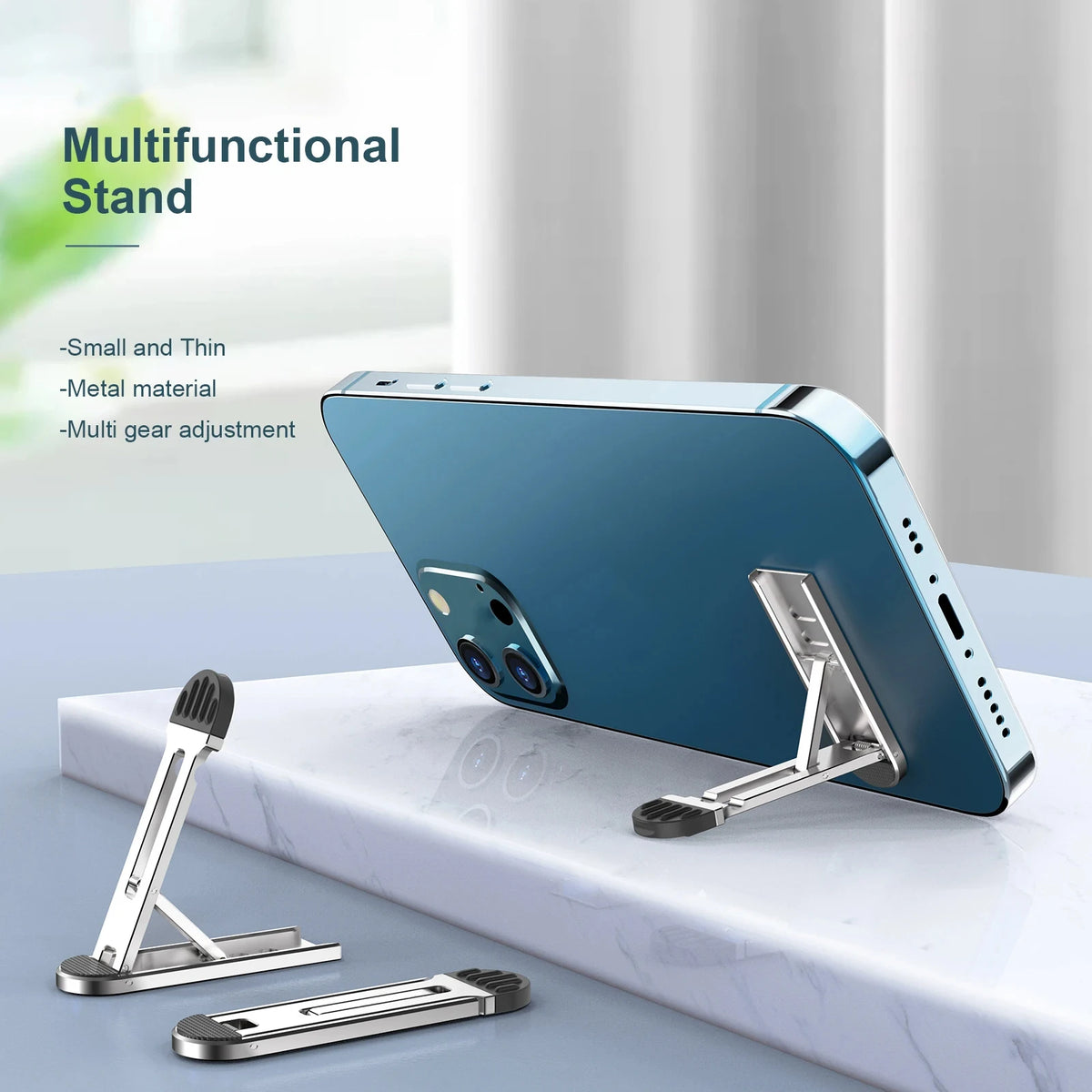 Eprolo laptop and tablet support with elevated, ultra-thin folding lifting and cooling bracket, shown in a suspended position.