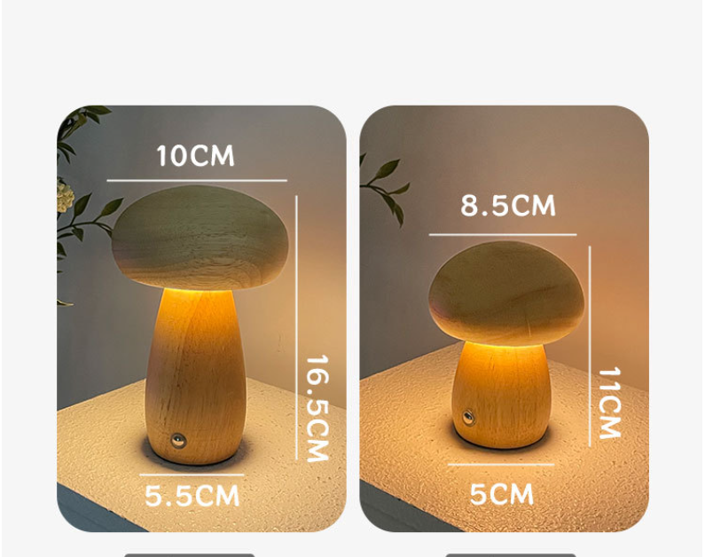 Eprolo mushroom LED night light with touch switch, creative desk lamp providing ambient glow for bedroom or workspace.
