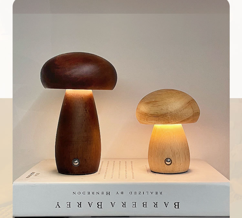 Eprolo mushroom LED night light with touch switch, creative desk lamp providing ambient bedroom lighting, ideal as a gift