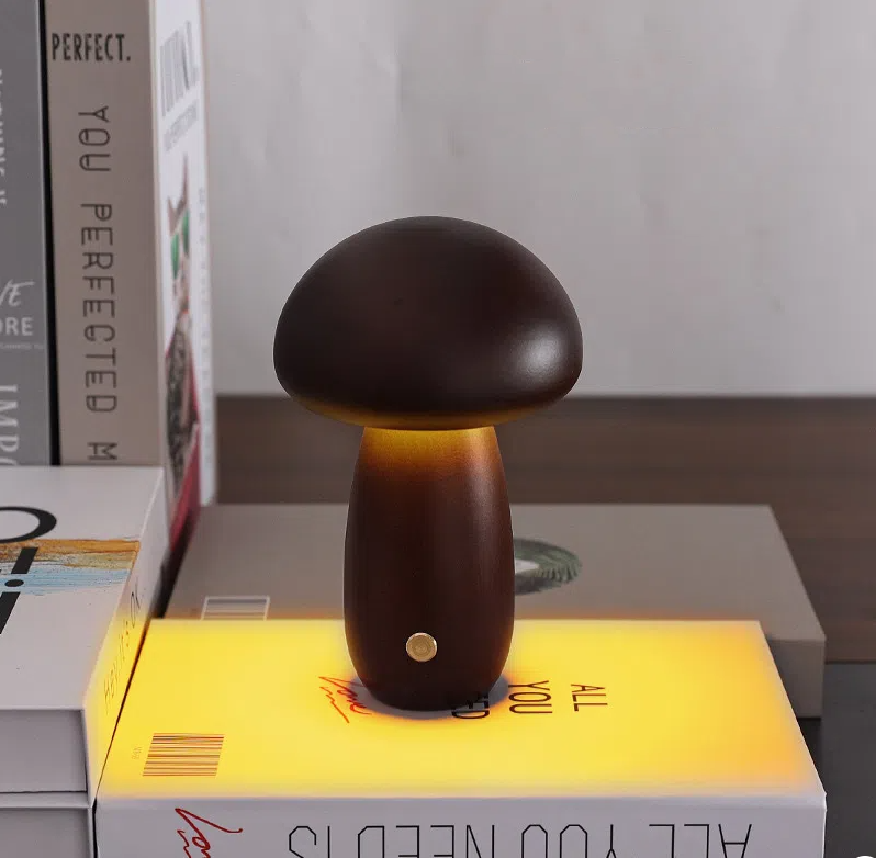 Eprolo mushroom LED night lamp with touch switch, creative desk light for bedroom, ambient lighting, and gift option
