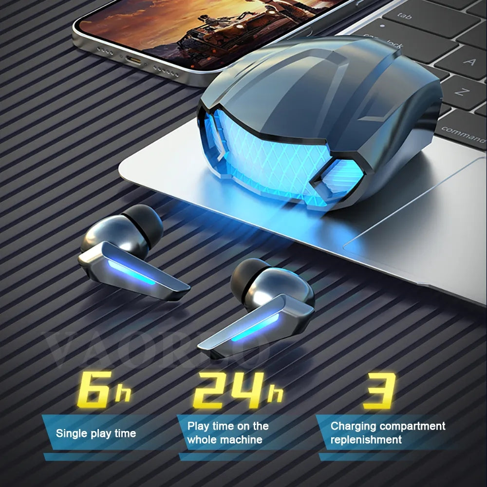 Wireless Bluetooth earphones by eprolo, in-ear model with noise reduction, low latency for gaming and esports.