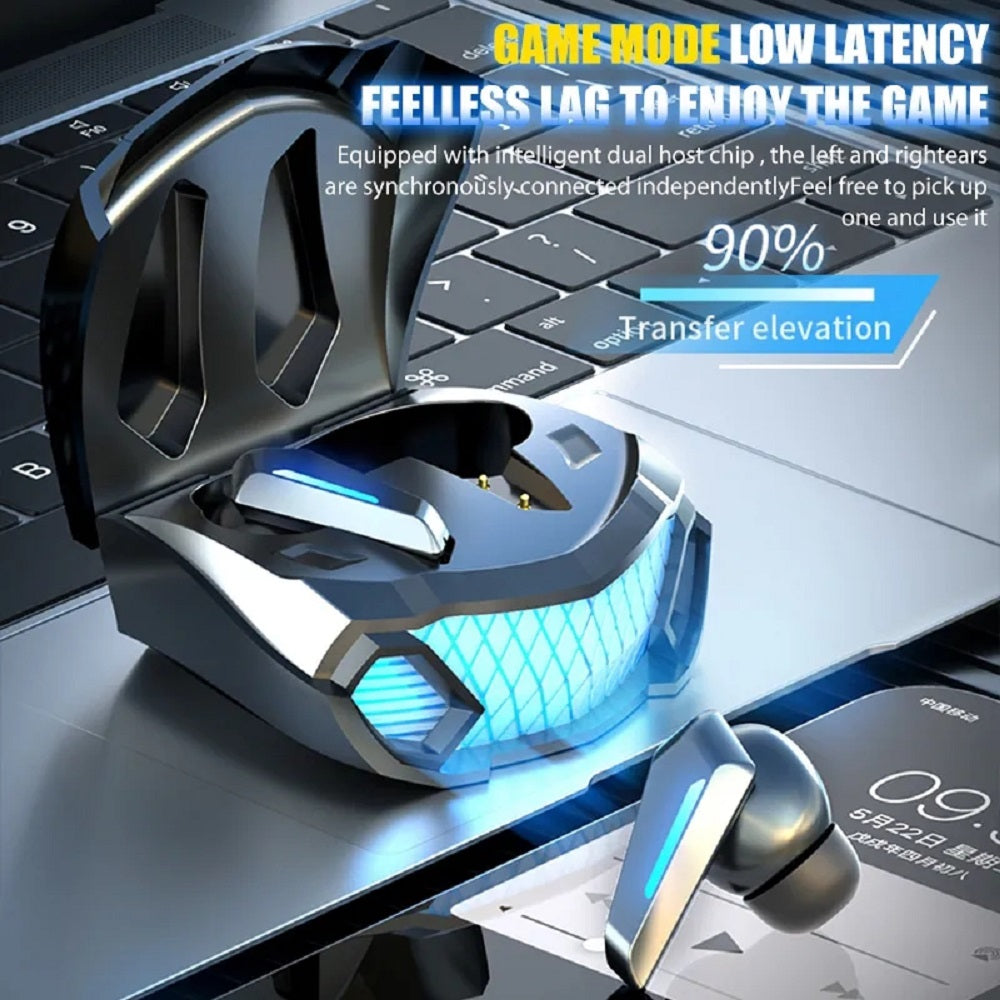 Wireless Bluetooth earphones by eprolo, in-ear gaming model with low latency and noise reduction for immersive esports sound.