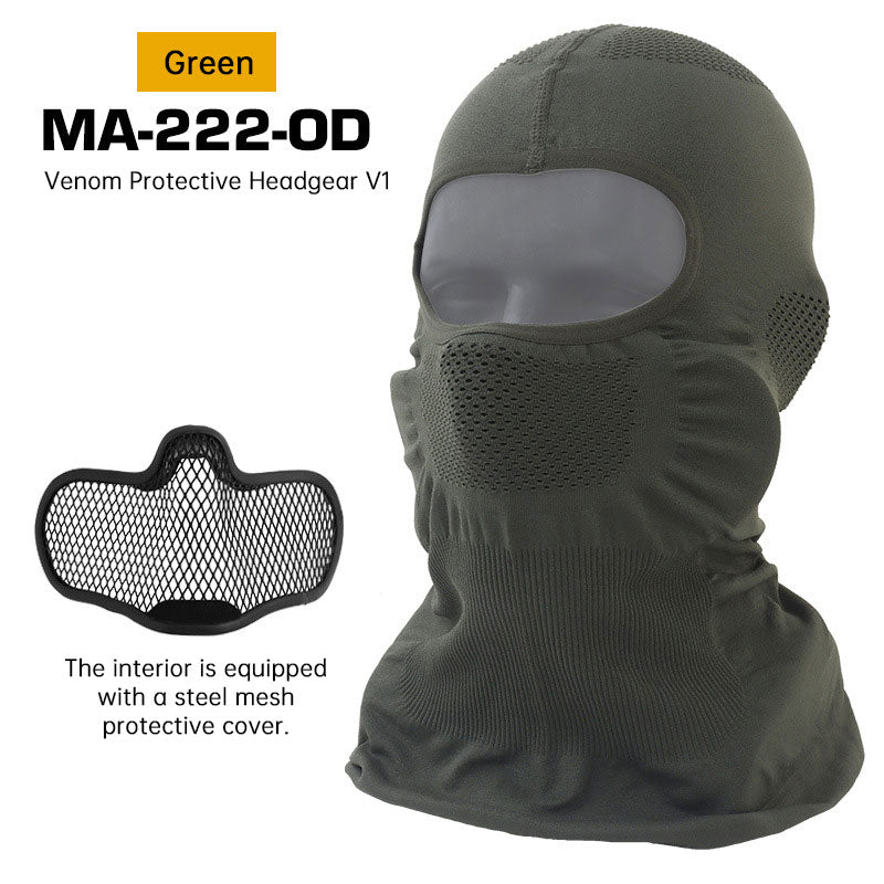 Eprolo Venom V1 Balaclava with breathable fabric and UV protection, designed for motorcycle and cycling face mask use.
