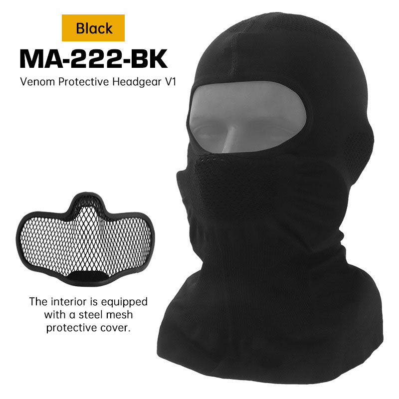 Eprolo Venom V1 balaclava with breathable fabric and UV protection, designed for motorcycle and cycling face covering.