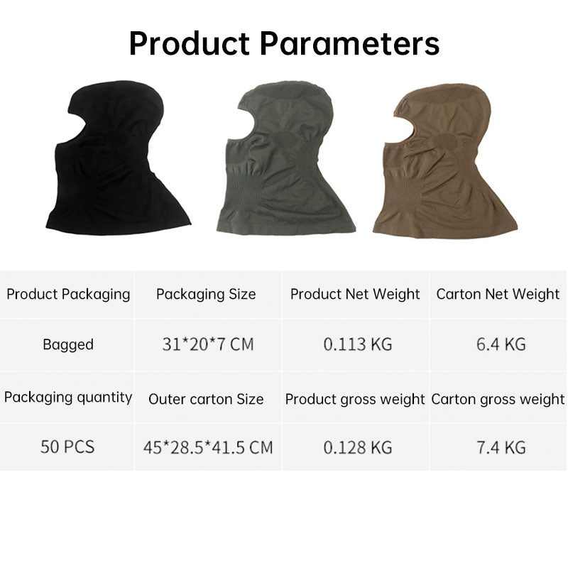 Eprolo Venom V1 balaclava for motorcycle and cycling, breathable UV protection riding face mask, black with ventilation openings.