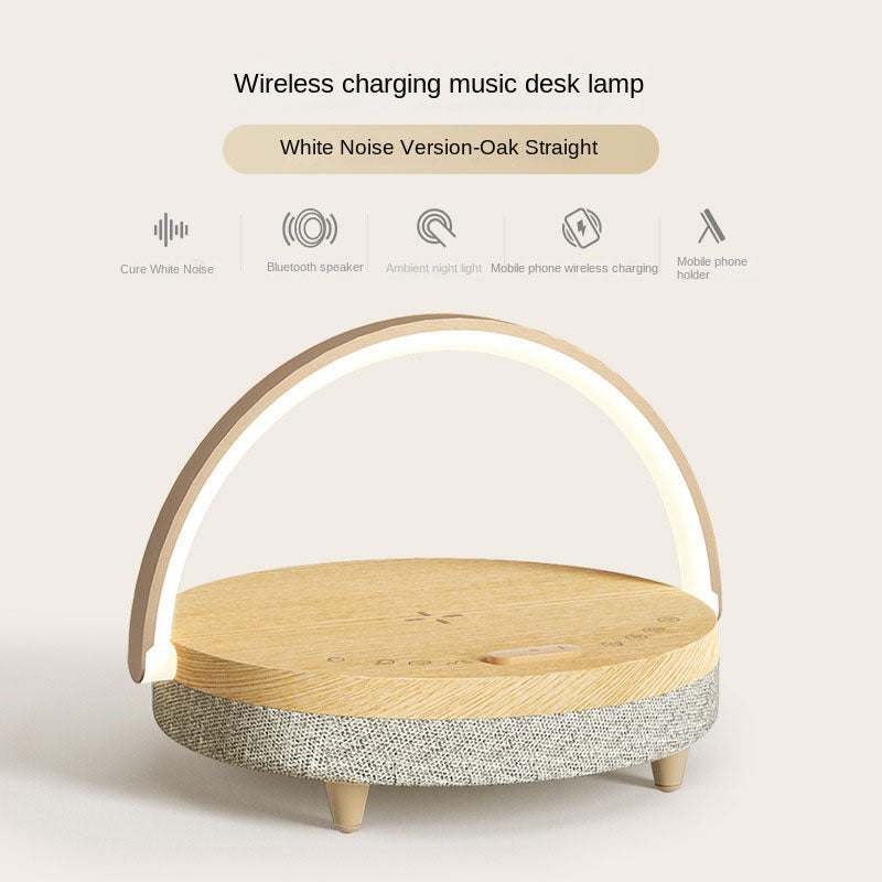 Eprolo living desk lamp with wireless phone charger and Bluetooth speaker, minimalist bedside lamp with modern design.
