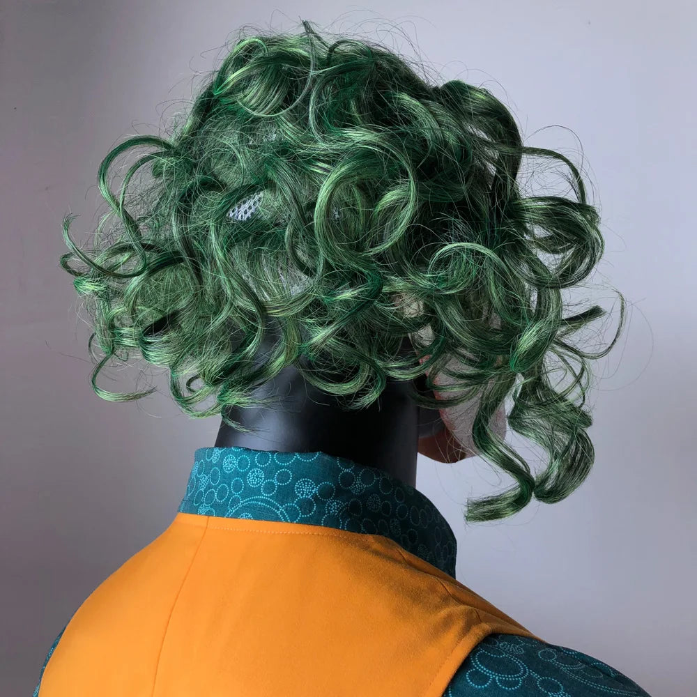 Eprolo Joker cosplay latex mask with green hair wig, featuring a scary Halloween party costume prop with detailed facial design.