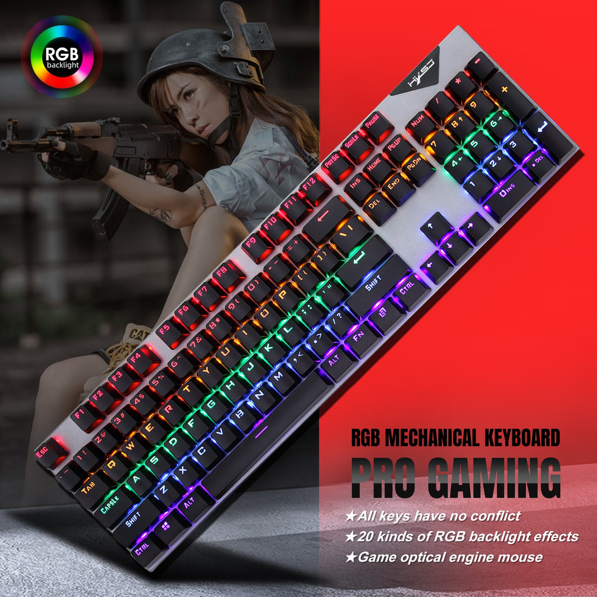 Eprolo RGB wired gaming keyboard and mouse set with suspended mechanical keycaps and illuminated keys for enhanced gaming experience.