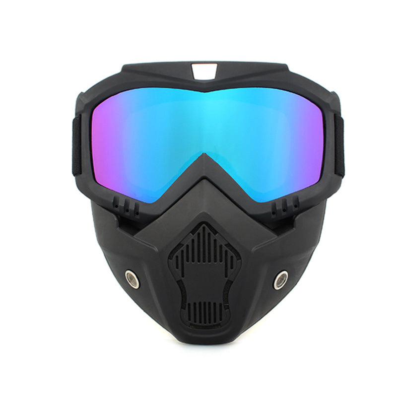 Eprolo retro Harley motorcycle goggles with clear lenses, tactical wind and sand protection, suitable for off-road riding and skiing.