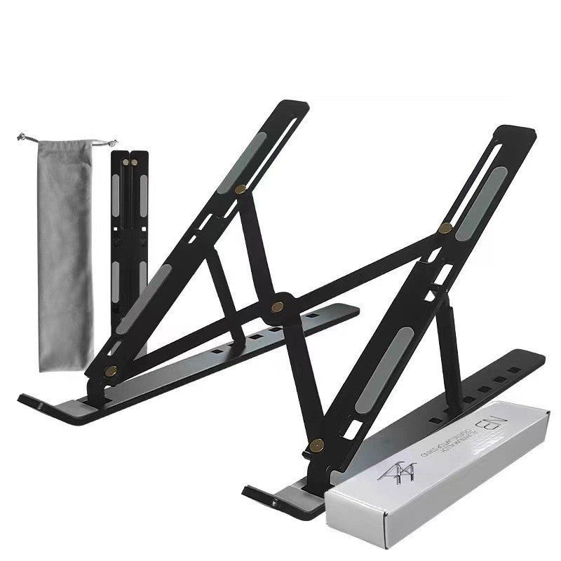 Foldable portable notebook stand by eprolo with aluminum alloy base, cooling pad, high bracket, and stable computer holder on desk.