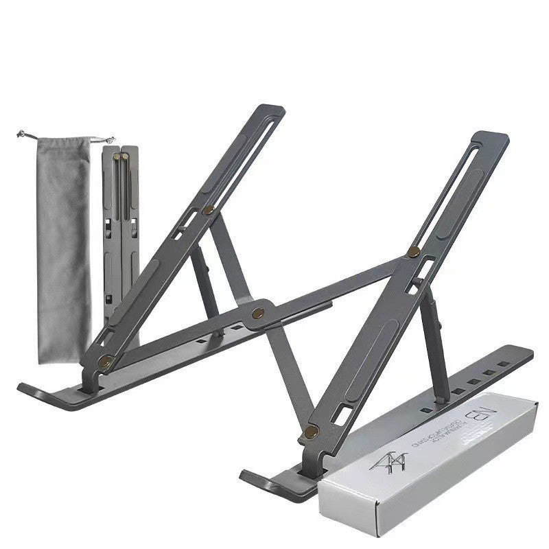 Foldable portable notebook stand by eprolo with aluminum alloy base, cooling pad, and stable desktop computer holder.