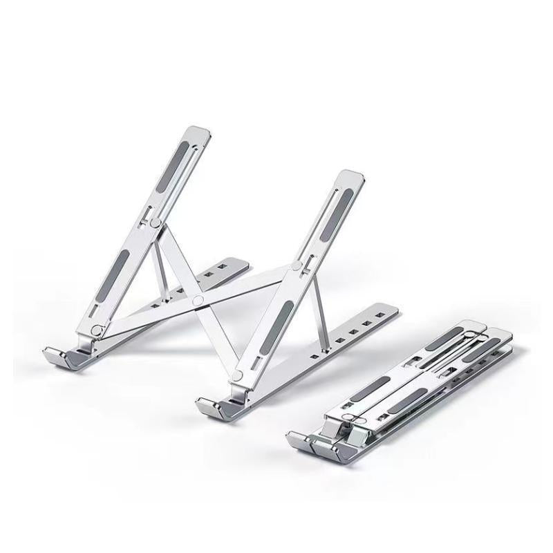Foldable portable notebook stand by eprolo with aluminum alloy base, cooling pad, and stable computer holder for desktop use.