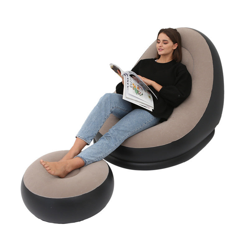 eprolo inflatable air mattress and lazy sofa deck chair with comfortable leg rest, suitable for home or outdoor use.