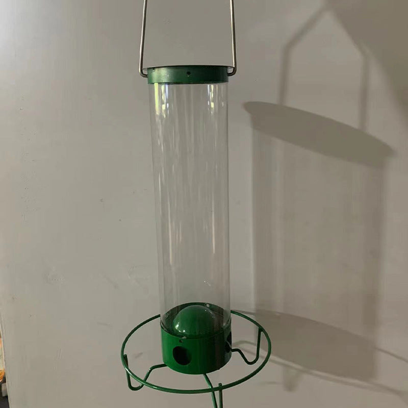 Eprolo squirrel-proof spinning bird feeder with weight-activated seed dispenser hanging outdoors