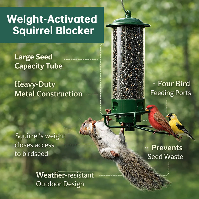 eprolo squirrel-proof spinning bird feeder with hanging weight-activated seed dispenser and durable design, suitable for attracting songbirds