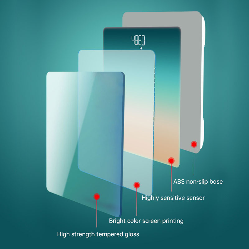 Eprolo ocean green smart Bluetooth body weight scale with electronic height measurement and body fat analysis for home use.