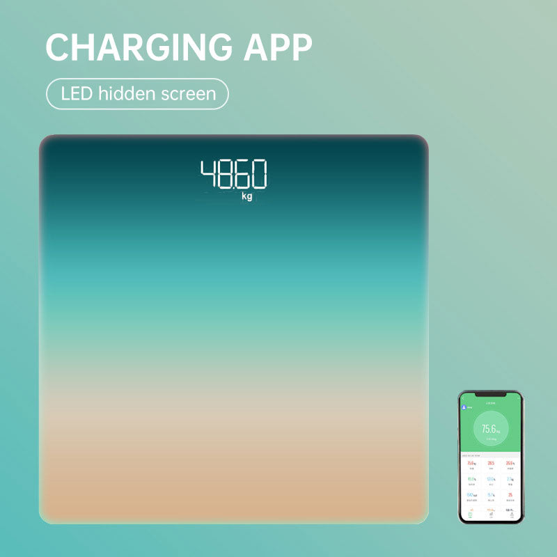 Eprolo ocean green Bluetooth digital weight scale with height measurement and body fat analysis for home health monitoring