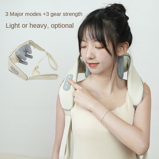 Shoulder and neck massage apparatus trapezius massager neck shoulder and neck neck protector hot compress knead shoulder and neck massage shawl - American Smart