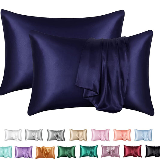 Simulation silk solid color polyester pillowcase envelope pillow pillow cases pillow pair multi-color - American Smart