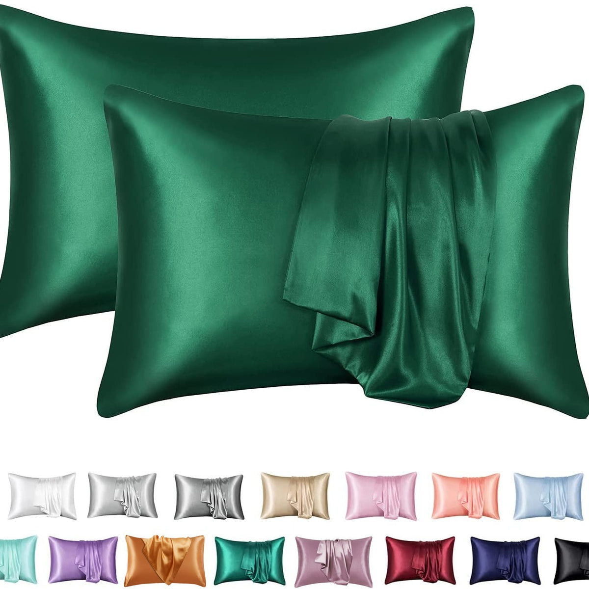 Simulation silk solid color polyester pillowcase envelope pillow pillow cases pillow pair multi-color - American Smart