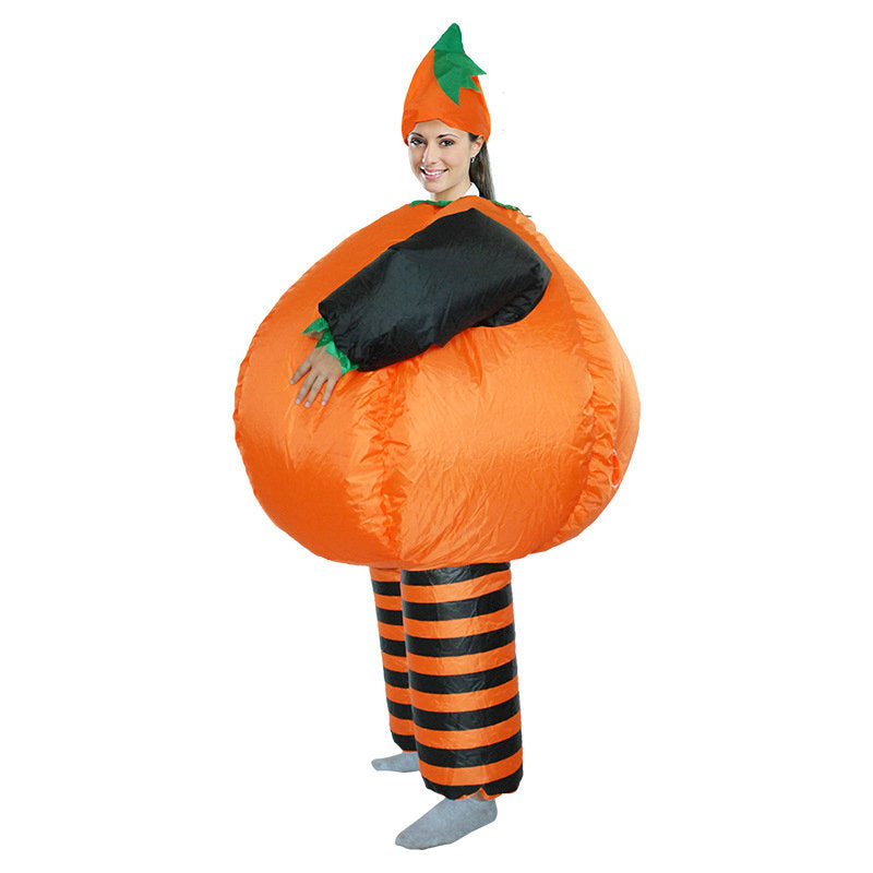 Anime cosplay inflatable pumpkin Halloween costume for women, featuring a fun, oversized pumpkin design and comfortable fit.